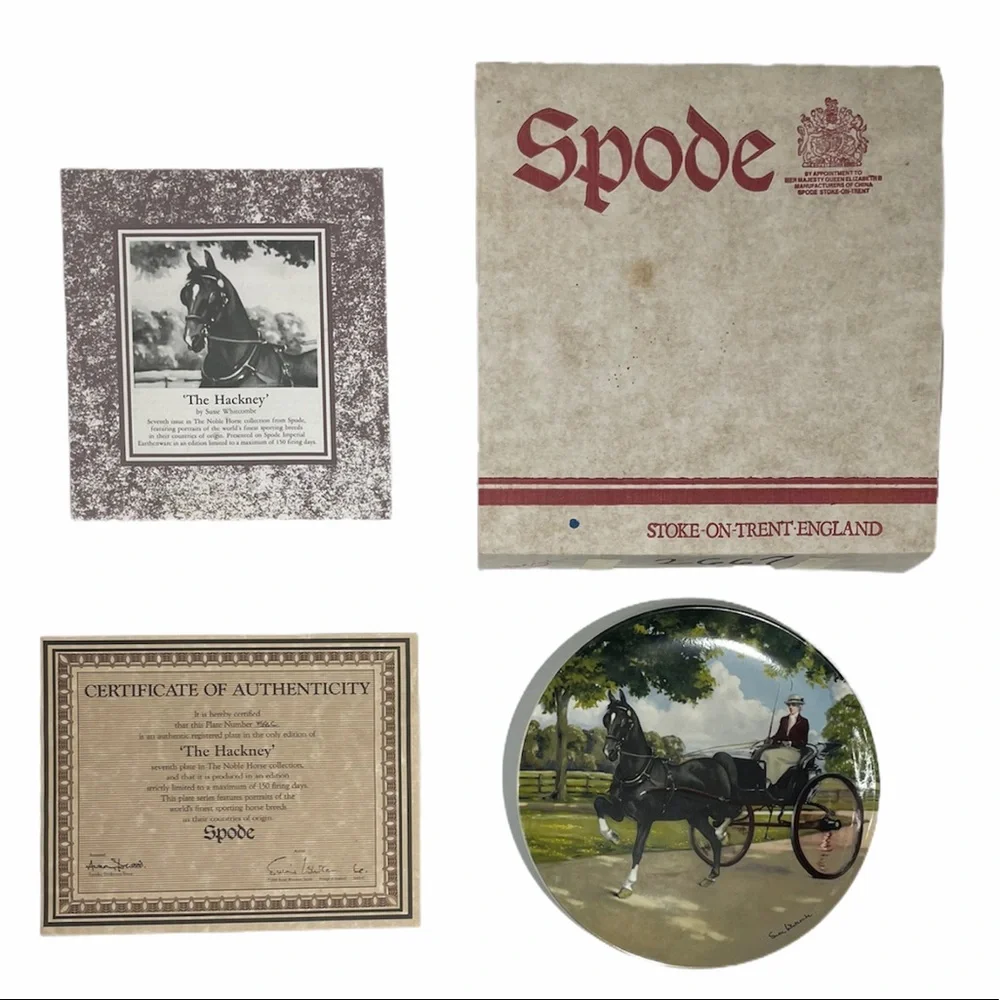 Vintage Spode Collectors Plate Horse Hackney Equestrian Farm Western Ranch Decor